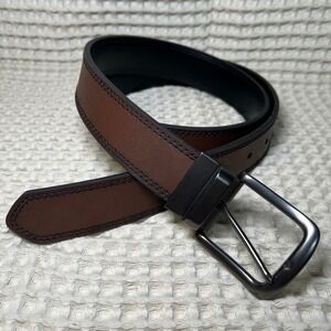 Wrangler Mens Genuine Leather Reversible Belt Brown Black Matte Buckle Size 40